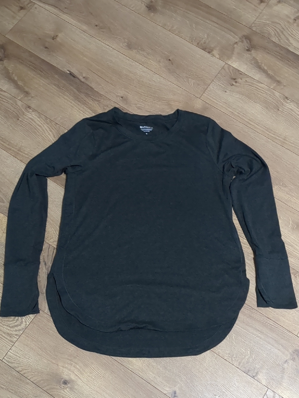 Athleta Uptempo Top Charcoal Heather Long Sleeve Athletic Shirt Women's Medium‎ - Picture 6 of 9